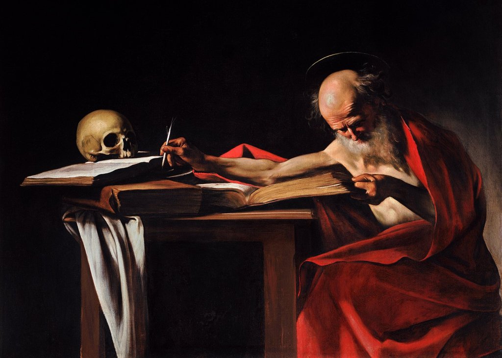 Saint-Jérôme writing Caravaggio known painting