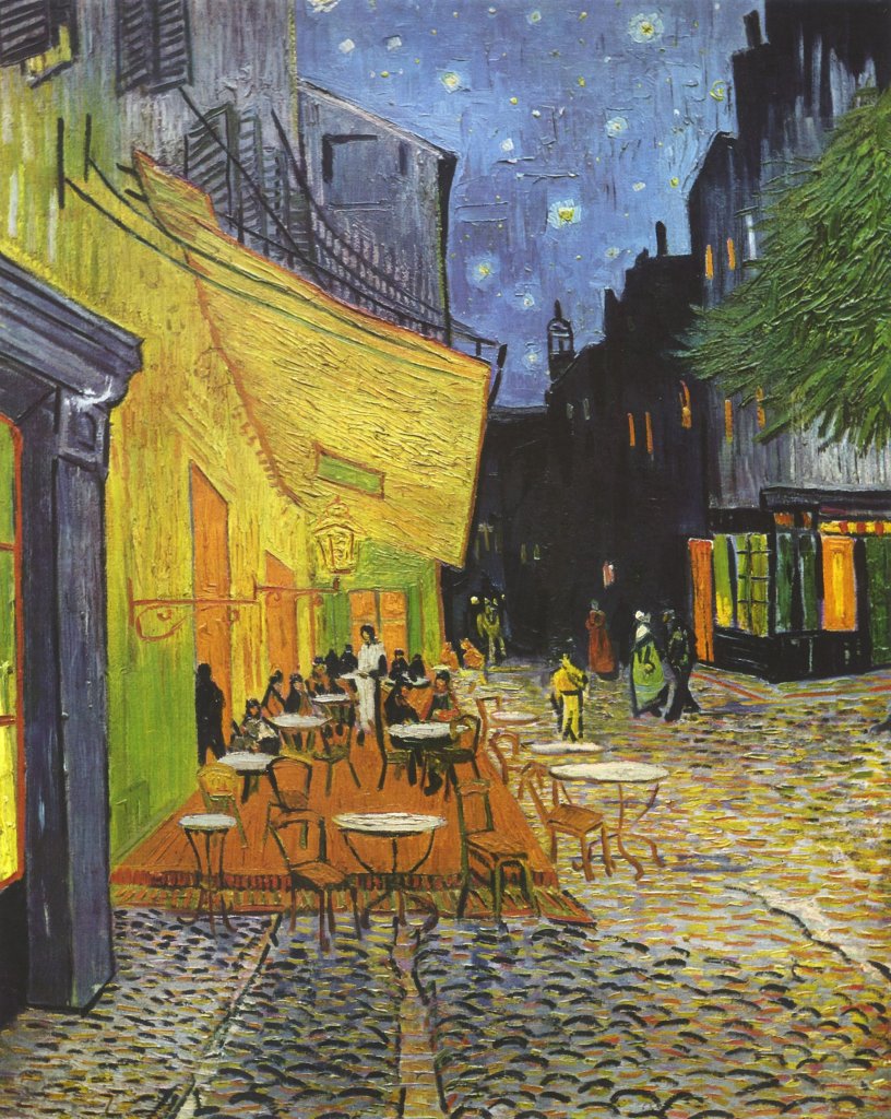 Terrace of the café in the evening Vincent Van Gogh famous painting