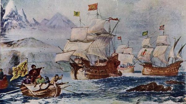 Recreation of the Magellan-Elcano expedition of 1519-1522